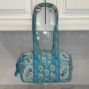 Vera Bradley Purse Original Mini Duffel Bag "Bermuda Blue" Retired Paisley Tote